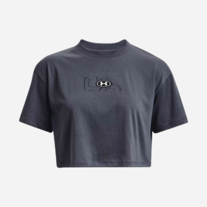 UA BRANDED LOGO CROP SS